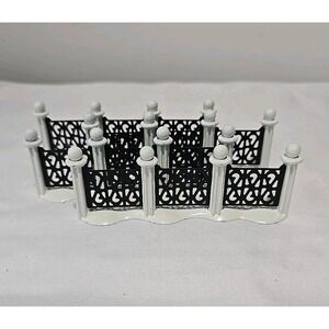 Department 56 Heritage Village Wrought Iron Fence Set of 4 White Black